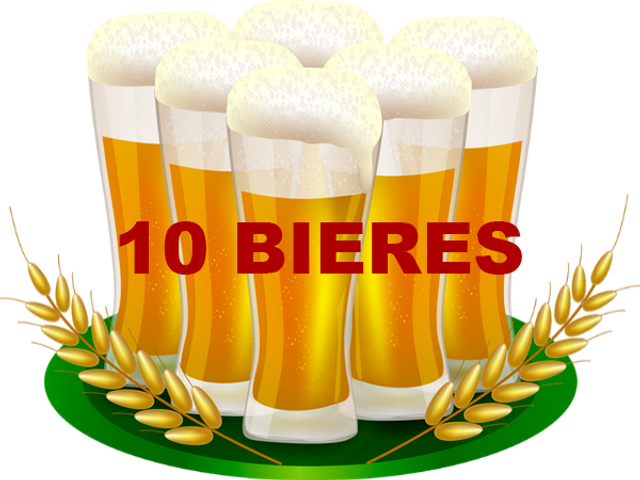 Carte de 10 cases (= 10 bières)