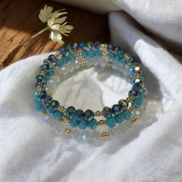 Bracelet à mémoire de forme (bleu - gris - blanc)