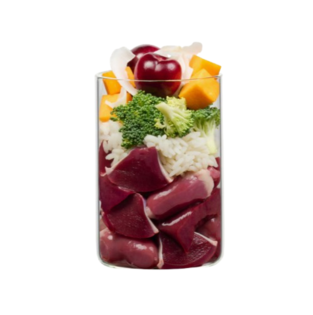 Cherry Blossom: Poulet accompagné de riz, sésame et purée de cerise raffinée.