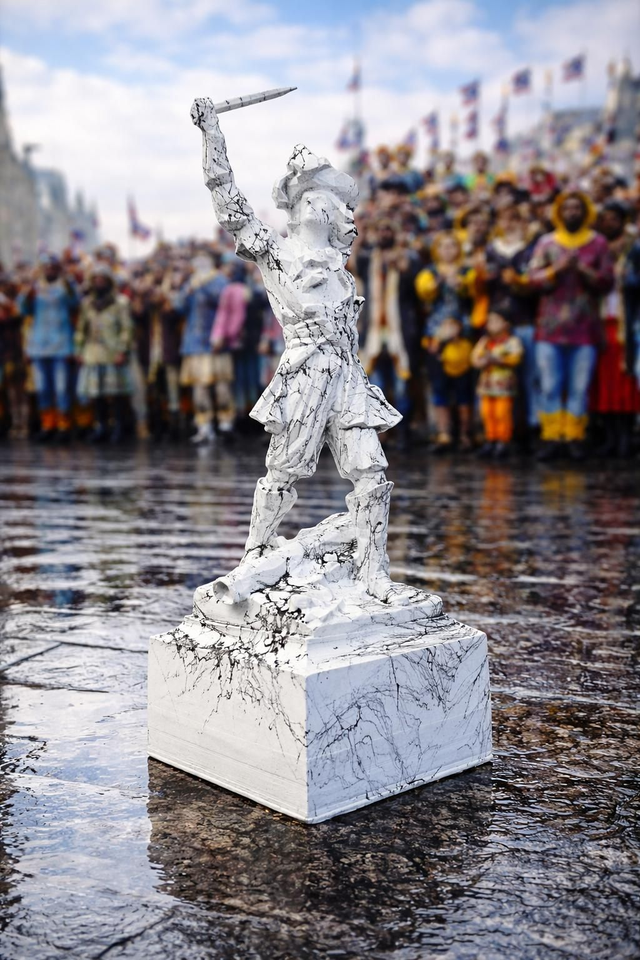 Statue Pop Jean Bart Édition Marbre Blanc/Noir