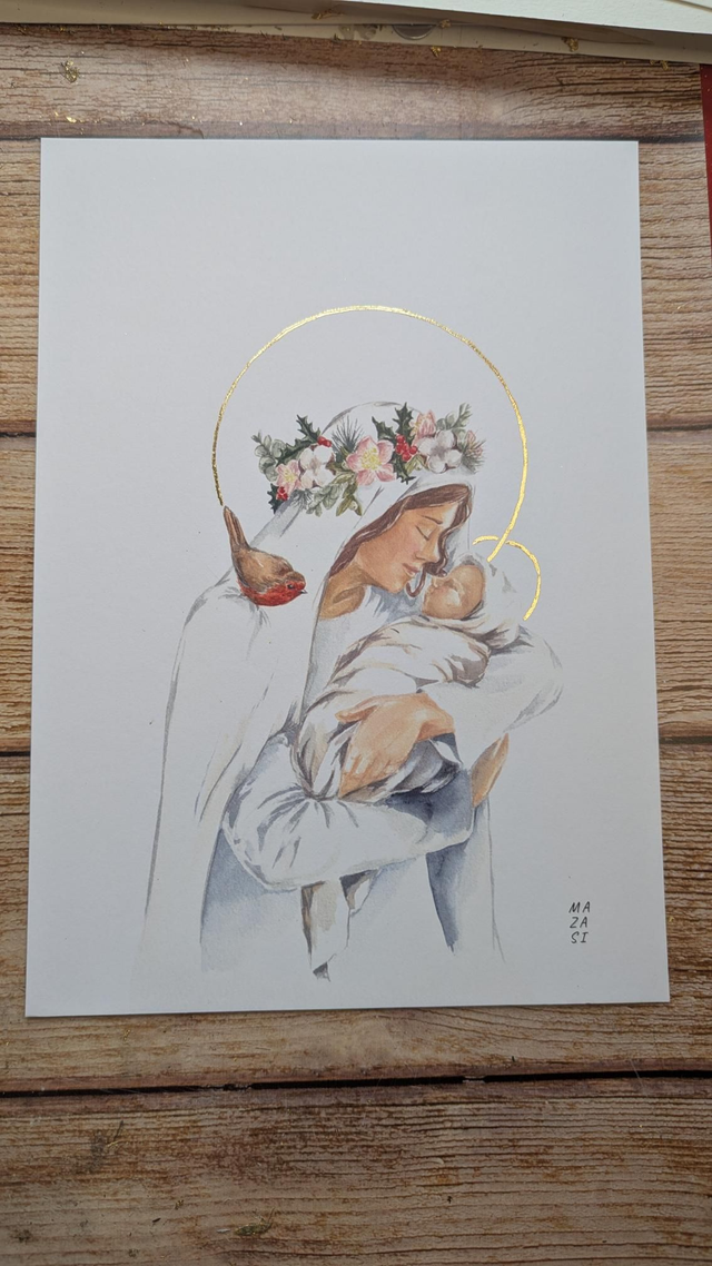 Reproduction Vierge de Noël A4
