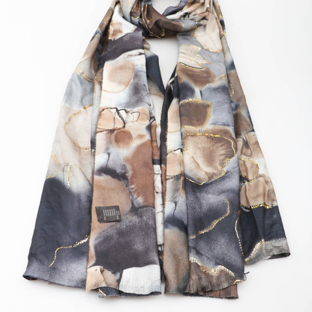 Echarpe imprimé fantaisie avec dorure