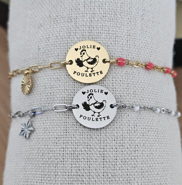 Bracelet chaîne &quot;jolie poulette &quot;