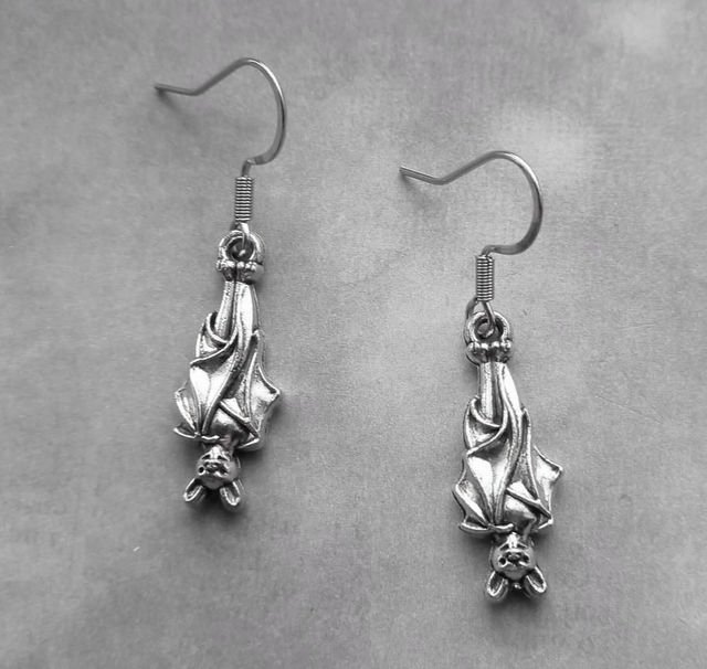 Hanging Bat Earrings 