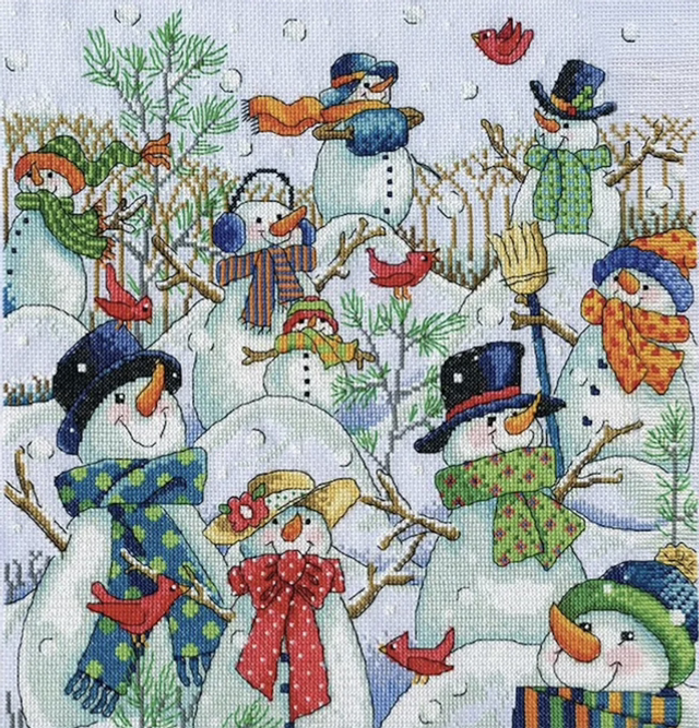 Design Works Crafts Lotsa Snowmen Counted Cross Stitch Kit