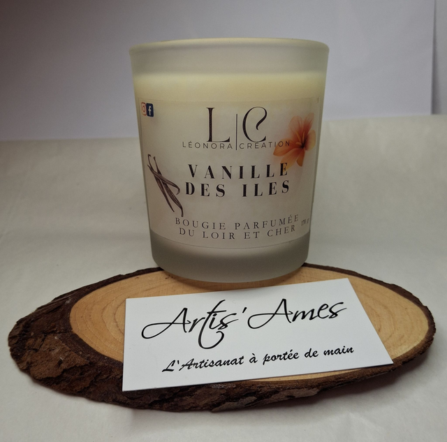 Bougie parfumée pot givré Vanille des îles 170 gr