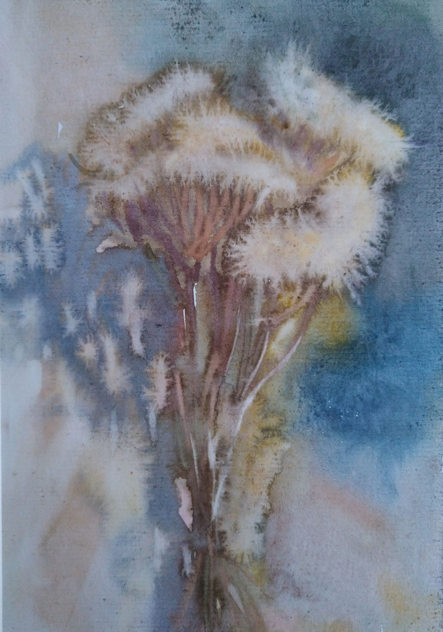 Kwiaty, 30x21 (21x15 w świetle passe-partout) akwarela