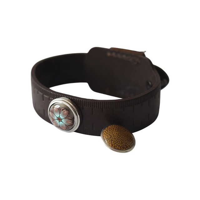 Bracelet homme cuir marron fleur marron