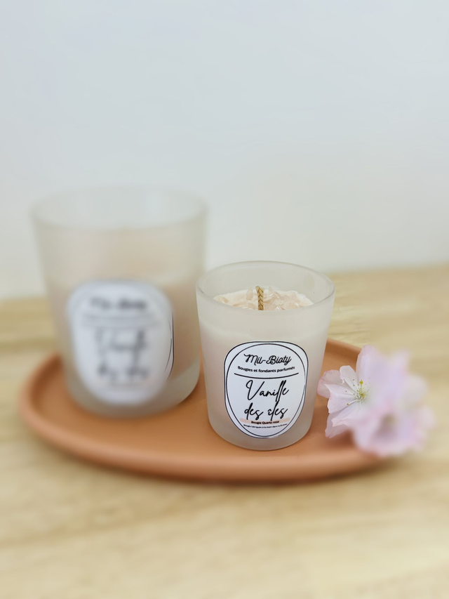 Bougie Quartz rose : Vanille des îles