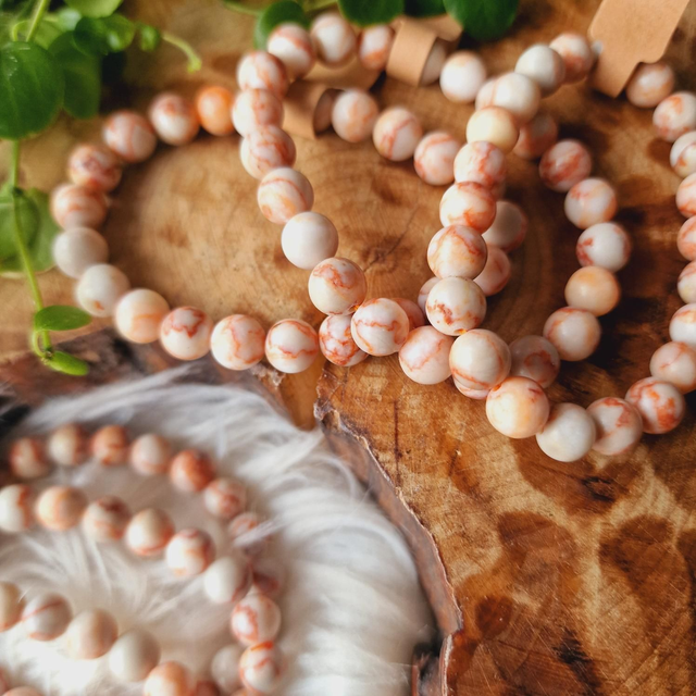 Red Vein Jasper Beaded Bracelet 