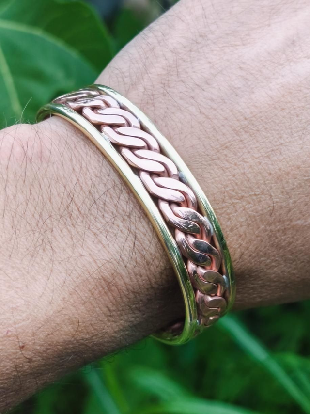 Bracelet Homme Cuivre et Laiton Tressé – Bijou Artisanal Chic