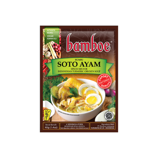 BAMBOE Soto Ayam - Préparation de Soupe de Poulet à la Citronnelle et au Curcuma