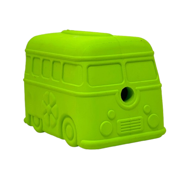 Distributeur de jouets à mâcher et de friandises Retro Van - Vert OU Rose.