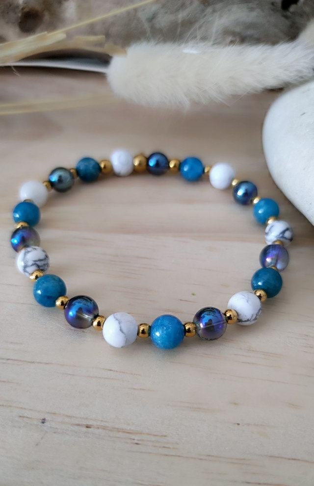Bracelet Apatite et Howlite