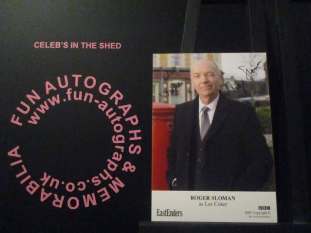 Roger Sloman (Les Coker) Authentic Autographed EastEnders 6x4 Cast Card