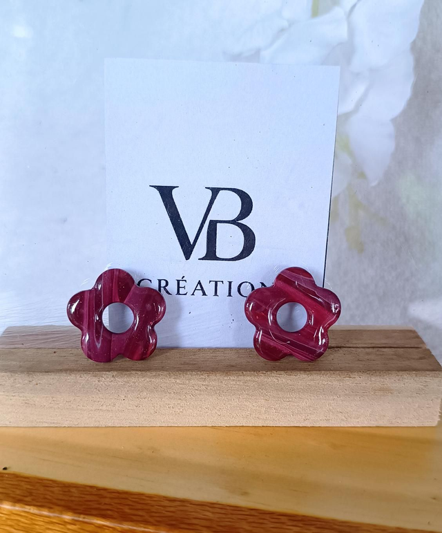 Pampilles grand modèle marbrées bordeaux 