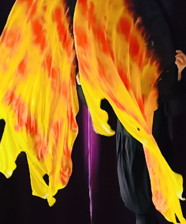 Fuego 2 - 110x135cm les 2+ tiges découpées au bout Soie légère (Nouveauté)