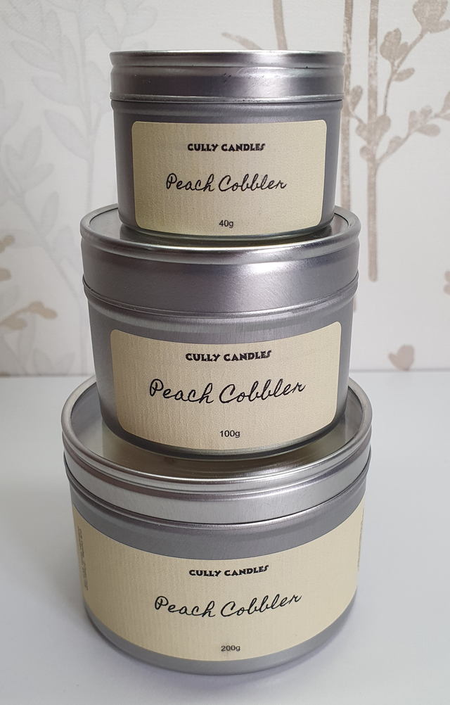 Peach Cobbler Soy Wax Candle Container with Windowed Lid