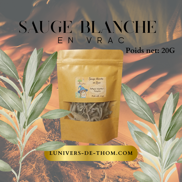 Sauge Blanche en Vrac 20g - Fumigation &amp; Purification
