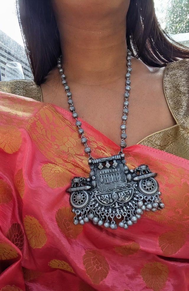 South Asian jewelry UK I Indian jewelry set UK I Oxidized necklace and earring set UK I Oxidized long necklace UK I Oxidized jewelry set for Eid UK