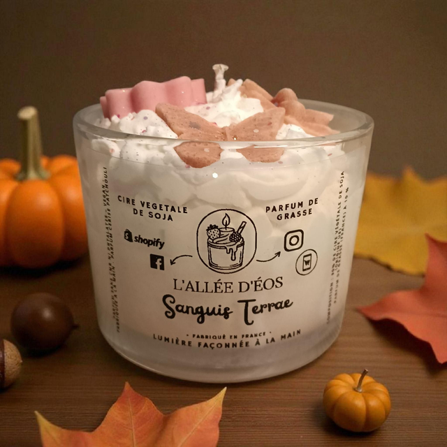Bougie gourmande Sanguis Terrae - Parfum Cerise Patchouli 