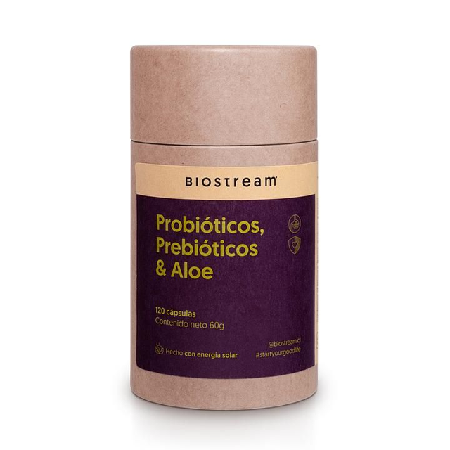 Probióticos + Prebióticos + Aloe Biostream 60 Cápsulas – Flora Intestinal y Bienestar Digestivo