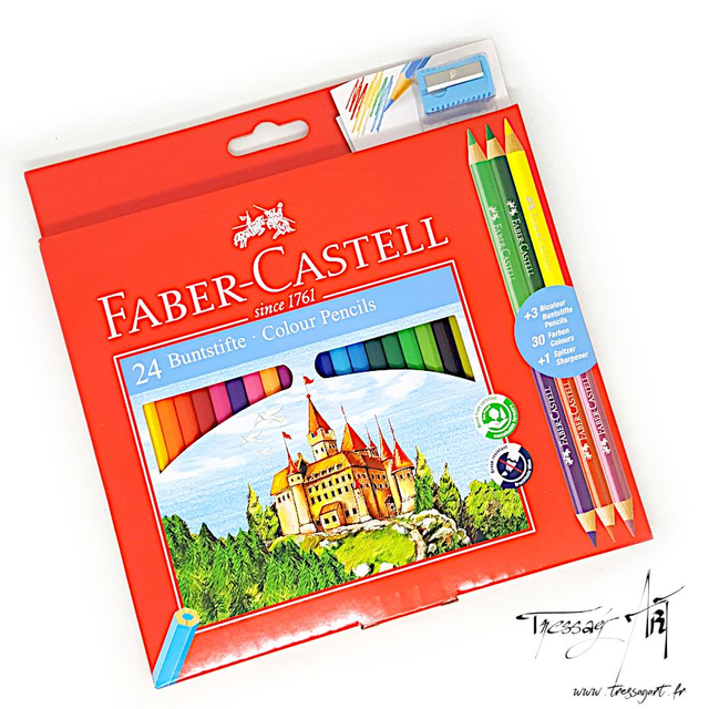FABER CASTELL - CRAYONS COULEUR CHÂTEAU PAR 24 - FB003