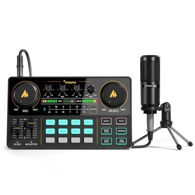Maono Maonocaster Lite AU-AM200 S1 podcaster-mixer og mikrofon