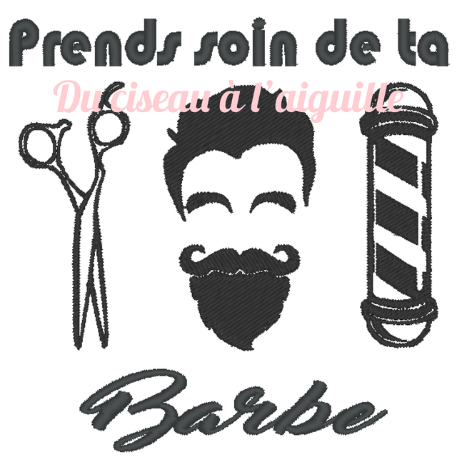 fichier broderie soin barbe - Cadre 10x10 / 12 Formats