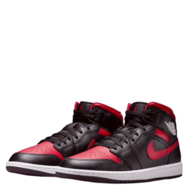 Air Jordan 1 Mid Homme - Black & White - Sneakers