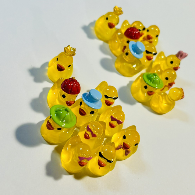 Cute mini silly duck figures x 10