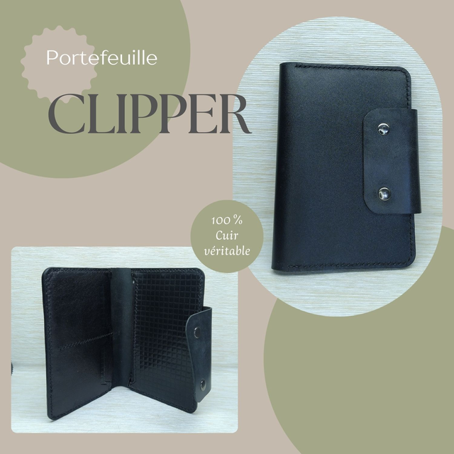CLIPPER portefeuille - Noir brillant
