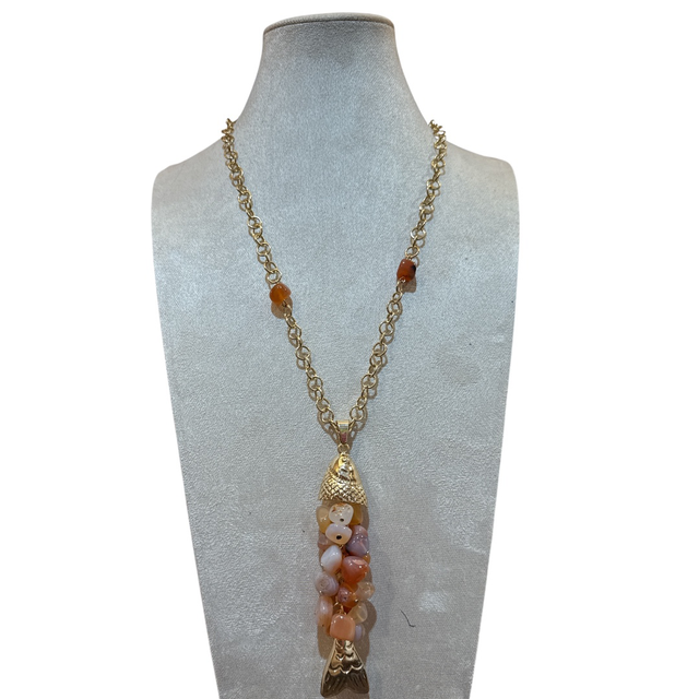 Collana Carpa Ambra striata