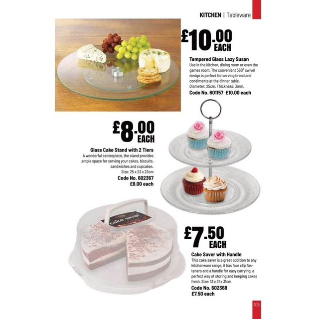 Glass Cake Stand with 2 Tiers