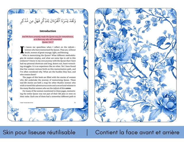 Skin pour liseuse - Porcelaine fleurie