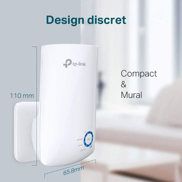 Répéteur WiFi TP-Link (TL-WA850RE), Amplificateur WiFi N300, couvre jusqu'à 90 ㎡
