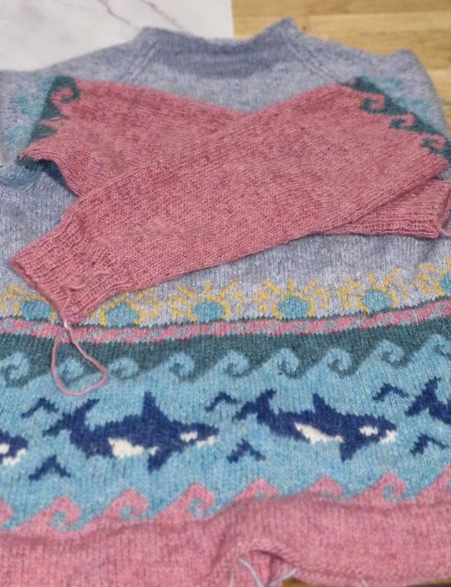Whale Hand knitted  Jumper