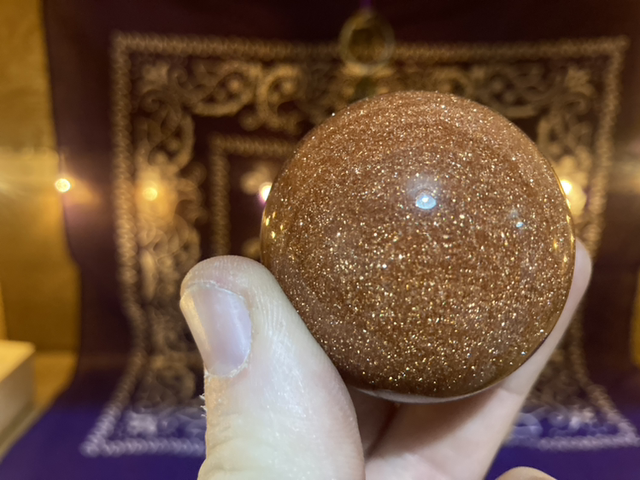 Gold Sandstone Crystal Sphere. 