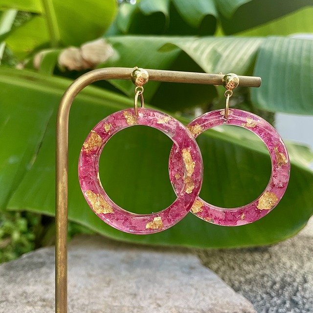 Boucles Evie - roses et or  