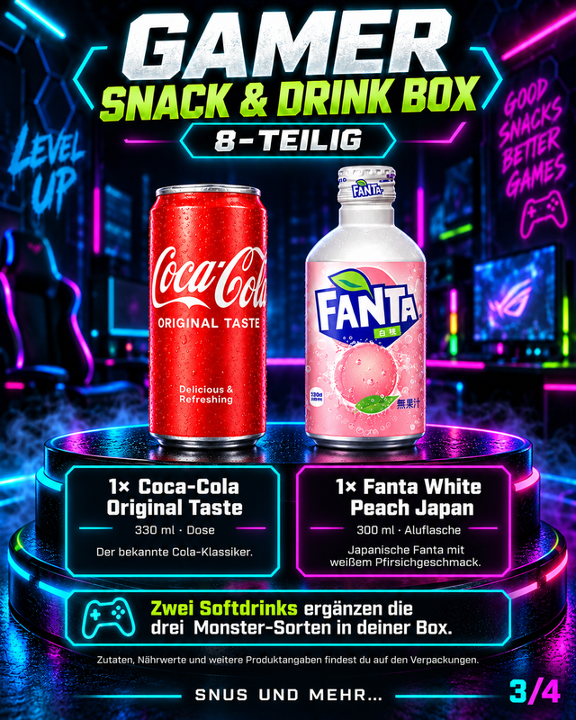 Gamer Snack & Drink Box – 8-teilig