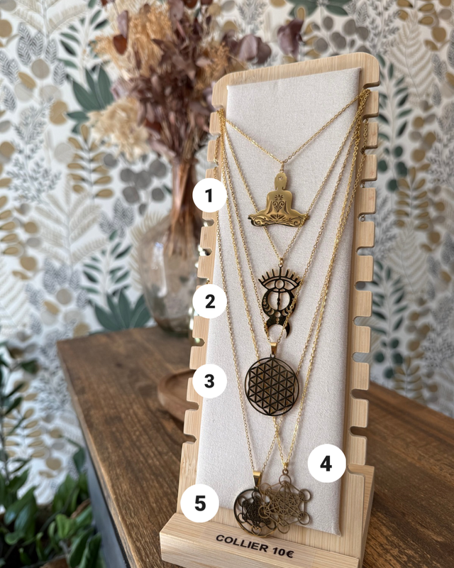 Colliers acier inoxydable couleur dorée - Modèles au choix