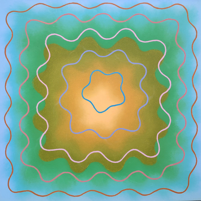 Ekran - fale, 100x100 olej płótno 2014