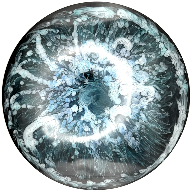 Plateau floraison bleu/vert diamètre 29cm