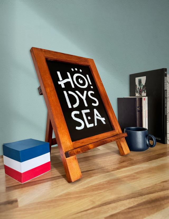 HODYSSEA Tableau MESSENGER Ardoise Panneau Affichage Cadre Pliable Bois à poser