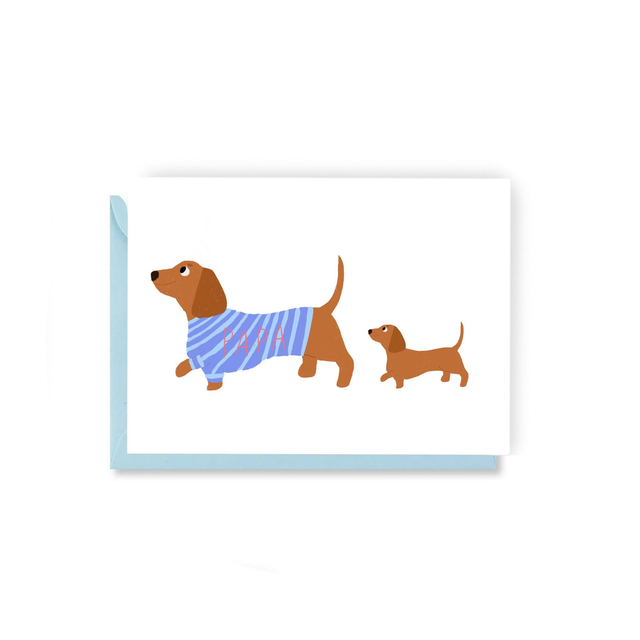 Papa Dog - Illustrated New Baby Card 