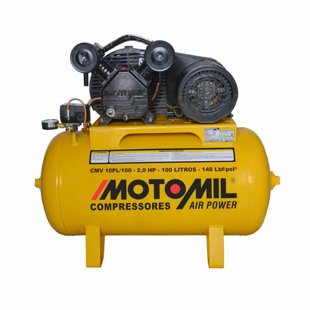Compressor De Ar 2hp 140psi Cmv-10pl/100a Motomil Cor Amarelo Fase elétrica Monofásica Frequência 60 Hz 220V