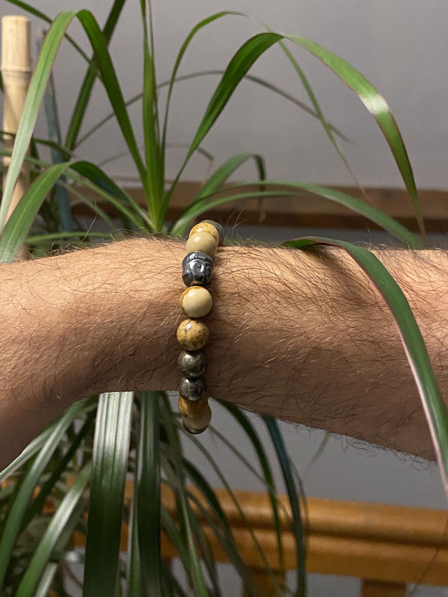 Bracelet Pyrite et Jaspe Paysage - Attention grande taille!