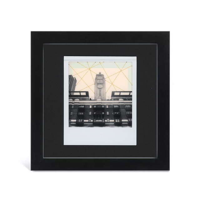 Framed OXO Tower Polaroid with Embroidery Artwork