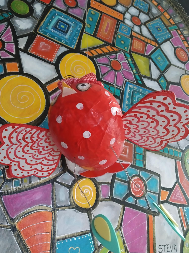 Coquelicot, Poissonneau mobile 22x20cm, vendu