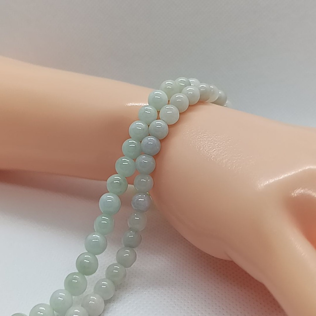 Jade de Birmanie Perles Rondes Polies - Fil Complet